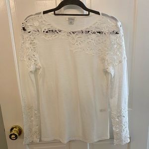 Sundance small white thin long sleeve top
